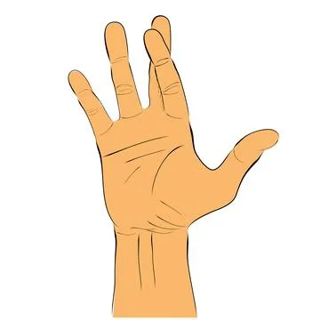 Lie hand gesture, simple vector hand draw sketch doodle Illustrazione stock