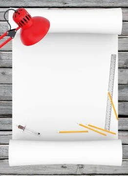 Lie on wooden floor office objects Stock Illustration