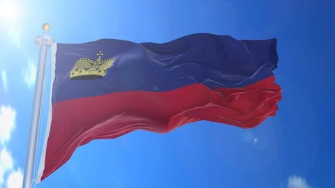 Liechtenstein animated flag pack in 3D and green screen Stock Footage 119932650
