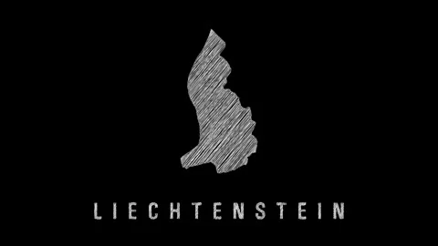 Liechtenstein animated scribble map sketch on black background Video stock 318162823