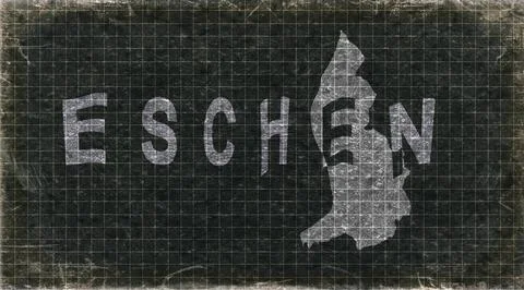 Liechtenstein Eschen Typography Map Stock Illustration