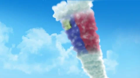 Liechtenstein Flag 3D Render Animation Created with Colored Smoke Trails by  스톡 동영상 332308527