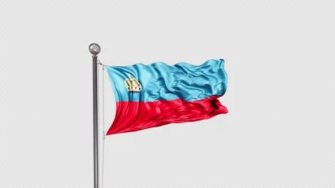 Liechtenstein Flag  Animation Loop Include Alpha 3D Rendering Video stock 312077489