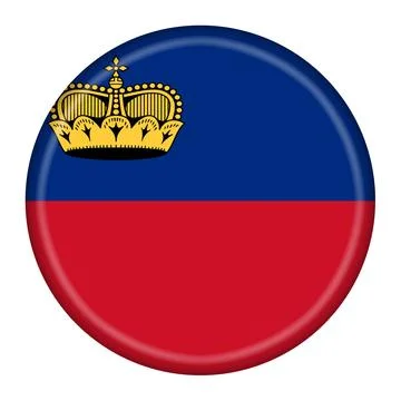 Liechtenstein flag button with clipping path Stock Illustration