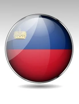 Liechtenstein flag button Stock Illustration