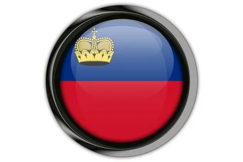 Liechtenstein  flag in the button pin Isolated on White Background 写真素材
