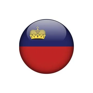 Liechtenstein Flag Circle Button Vector Template Stock Illustration