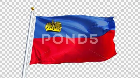 Liechtenstein flag, close up, isolated with alpha channel Stock Photos