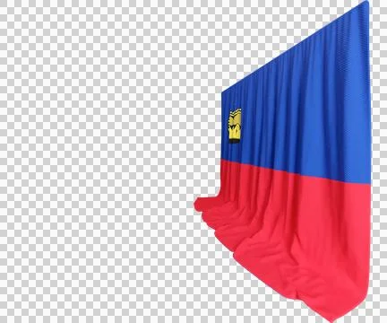 Liechtenstein Flag Curtain in 3D Rendering Liechtenstein's Natural Beauty Stock Illustration