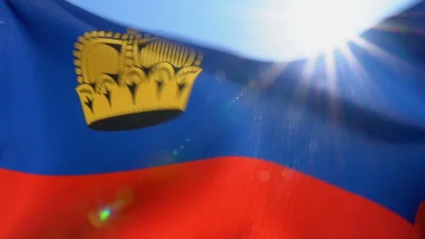 Liechtenstein Flag Flapping Stock Footage 118962354