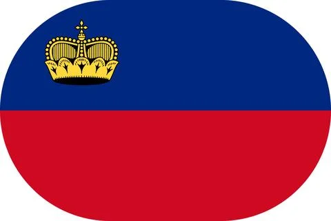 Liechtenstein flag in flat oval design Illustrazione stock