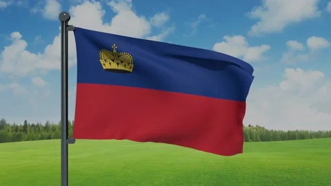 Liechtenstein Flag Video stock 153254463