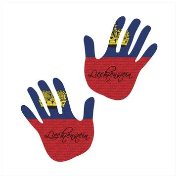 Liechtenstein flag hand vector Stock Illustration