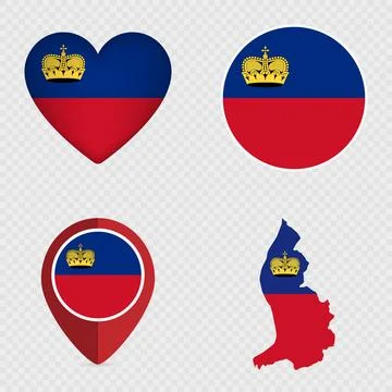 Liechtenstein Flag Icons Pack. Vector illustration. Stock Illustration