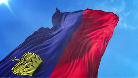 Liechtenstein Flag Low Angle View Video stock 295697074