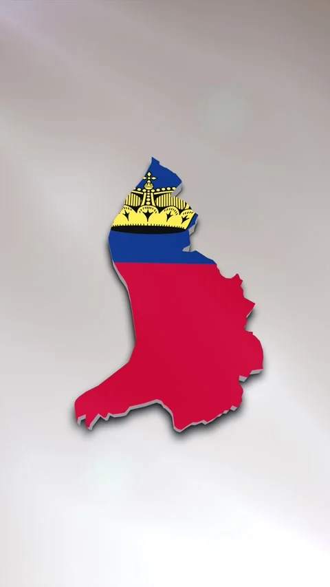 Liechtenstein Flag on Map Stock Footage 278173803