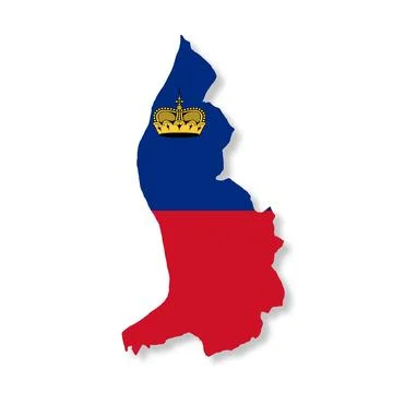 Liechtenstein flag map on white background with clipping path 3d illustration Stock Illustration