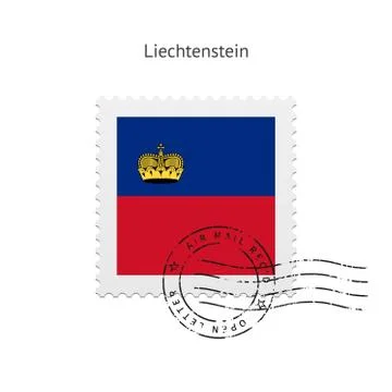 Liechtenstein Flag Postage Stamp Stockillustratie