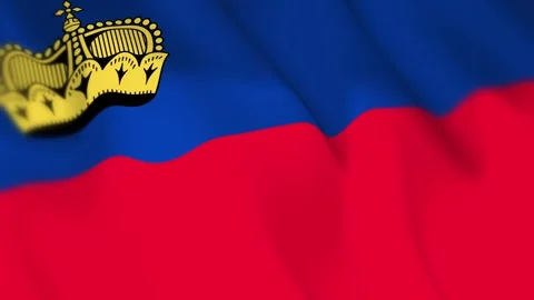 Liechtenstein Flag Seamless Loop 4k 60fps on Sky Background Stock Footage 340342642