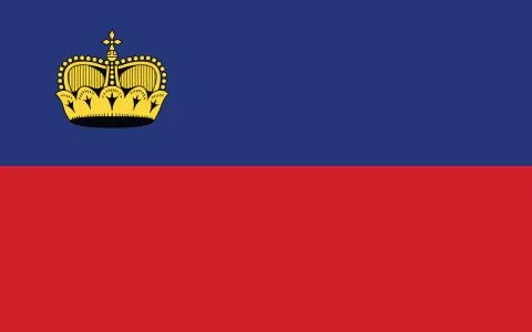 Liechtenstein flag vector graphic. Rectangle Liechtensteiner flag illustratio Illustrazione stock