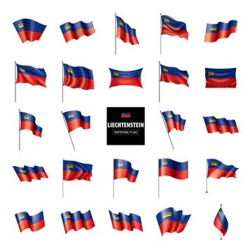 Liechtenstein flag, vector illustration Stock Illustration
