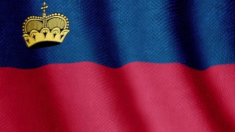 Liechtenstein flag waving animation Stock Footage 77609930