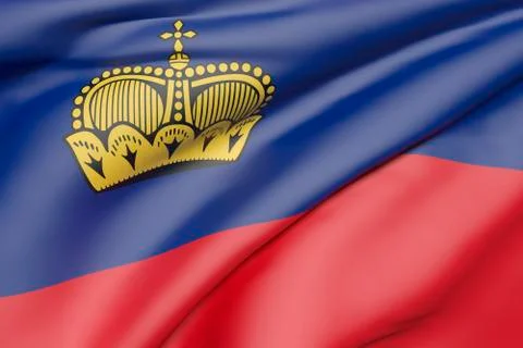 Liechtenstein flag waving Stock Illustration