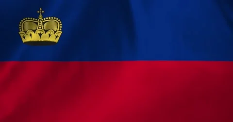 Liechtenstein flag waving with the wind background loop video animation Stockbeeldmateriaal 327172348