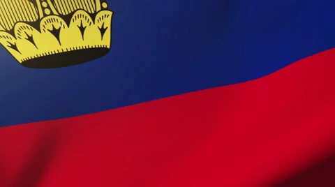 Liechtenstein flag waving in the wind. Looping sun rises style.  Animation loop Video stock 47975182