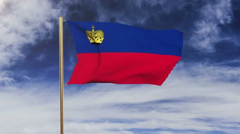 Liechtenstein flag waving in the wind. Looping sun rises style.  Animation loop Stock Footage 47975245