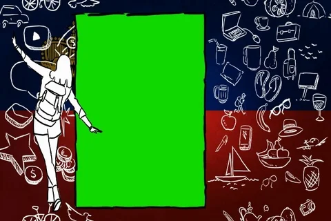 Liechtenstein - Hand-drawn - Flag Loop - Illustration - SD Stock Footage 90625788