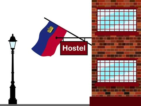 Liechtenstein Hostels Vector Illustration Stock Illustration