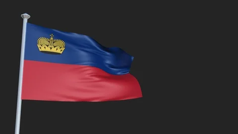 Liechtenstein - Loopable 3D flag animation with Alpha Channel and Transparenc 스톡 동영상 91465599