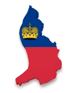Liechtenstein map 3d shape Stock Illustration