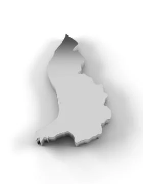 Liechtenstein map 3D silver with clipping path Stock-Illustration