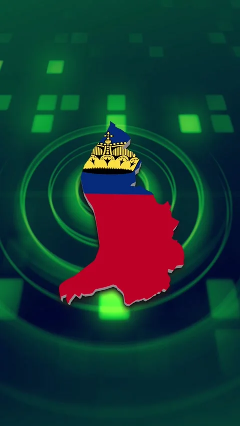 Liechtenstein Map and Flag Background Video stock 347125367