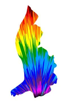 Liechtenstein - map is designed rainbow abstract colorful pattern Illustrazione stock