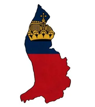 Liechtenstein map on  flag drawing ,grunge and retro flag series Stock Illustration