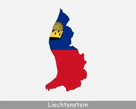 Liechtenstein Map Flag Stock Illustration