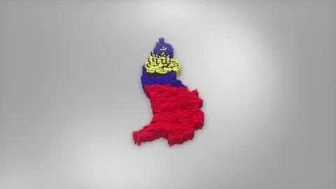 Liechtenstein Map with Flag Intro Background Video stock 315163423