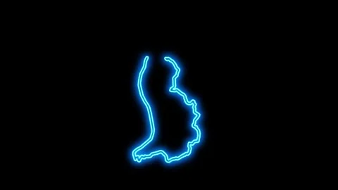 Liechtenstein Map Outline Neon Lights Stock Footage 332849998