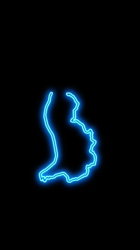 Liechtenstein Map Outline Neon Lights Stock Footage 333056767