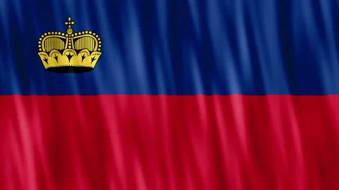 Liechtenstein National Flag. Seamless loop animation closeup waving. Stock Footage 220778915