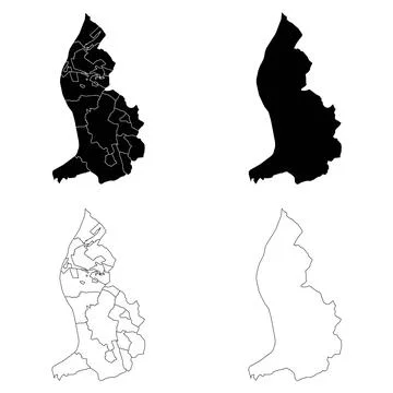 Liechtenstein Outline and Solid Fill Map Set. Stock Illustration