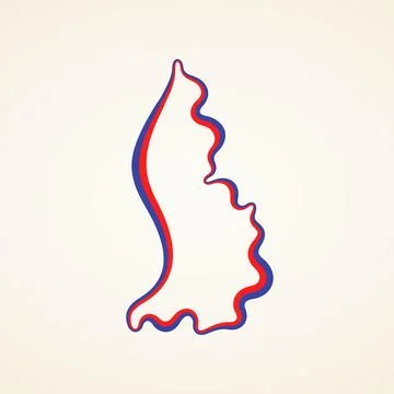 Liechtenstein - Outline Map Stock Illustration