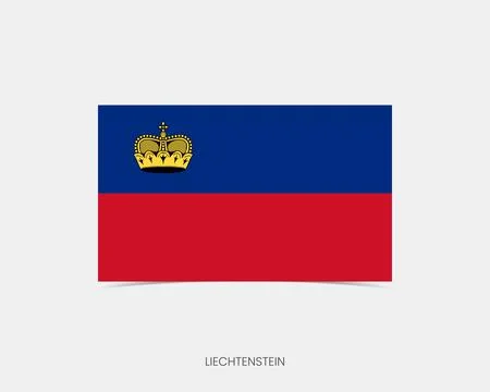 Liechtenstein Rectangle flag icon with shadow. Illustrazione stock
