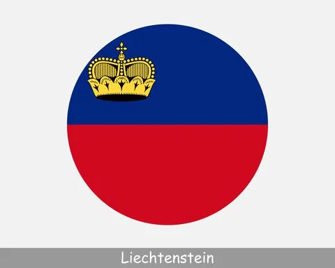 Liechtenstein Round Flag Stock Illustration