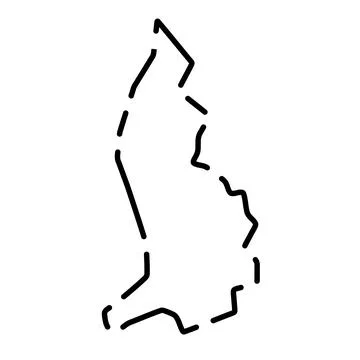 Liechtenstein simplified broken outline vector map Stock Illustration