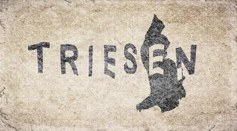 Liechtenstein Triesen Typography Map Stock Illustration