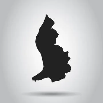 Liechtenstein vector map. Black icon on white background. Stock Illustration